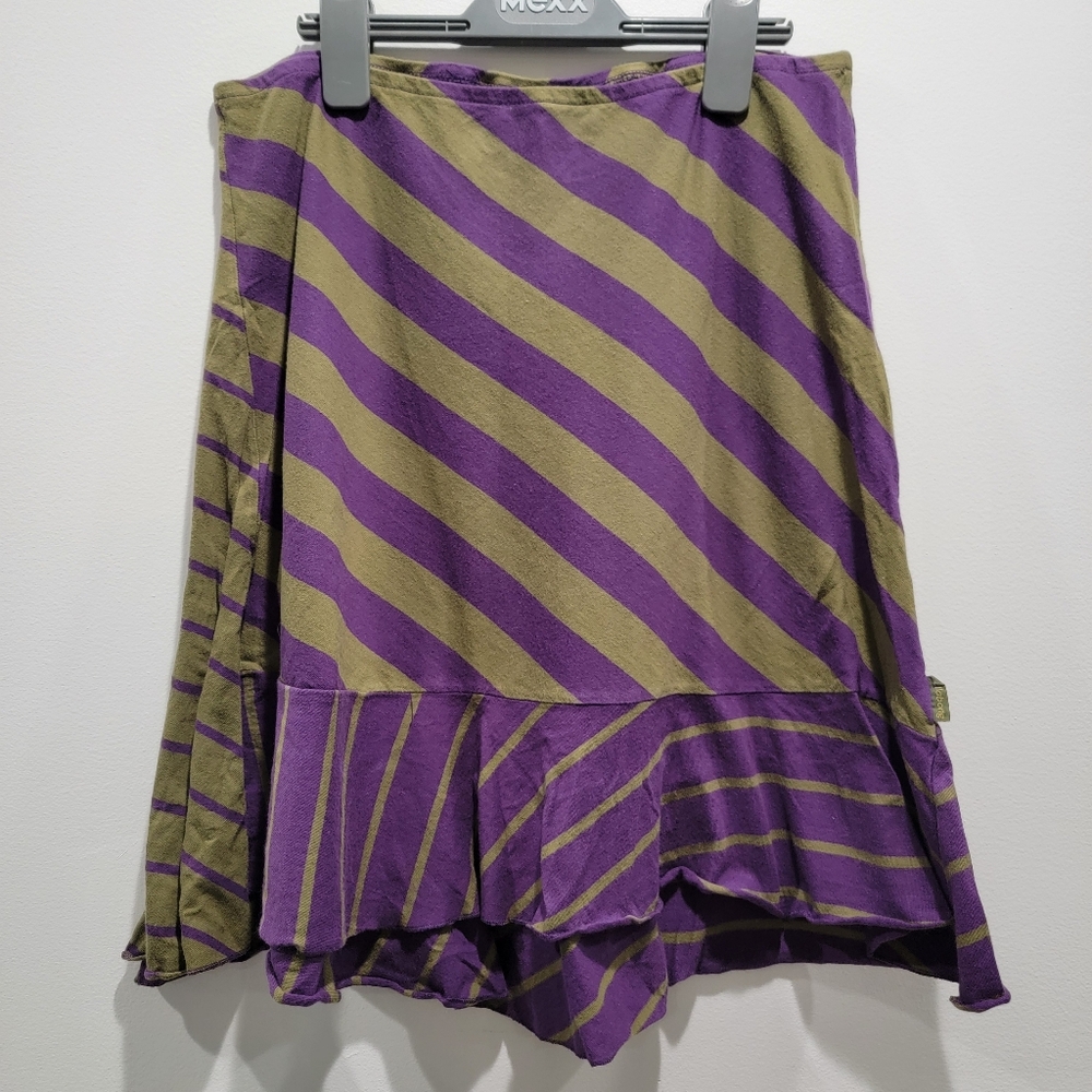 Billabong Purple and Green Striped Skirt